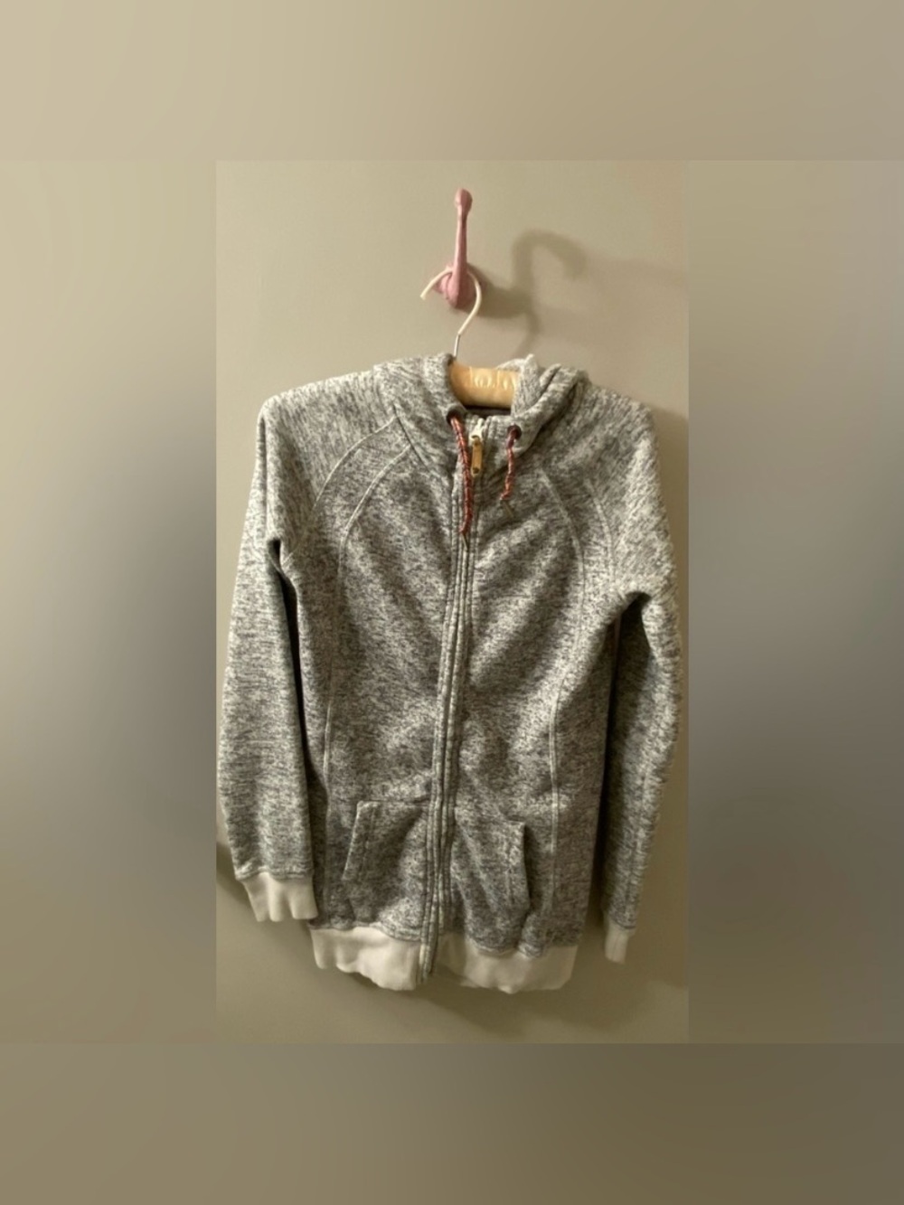 Roxy Heather Gray Zip-Up Hoodie